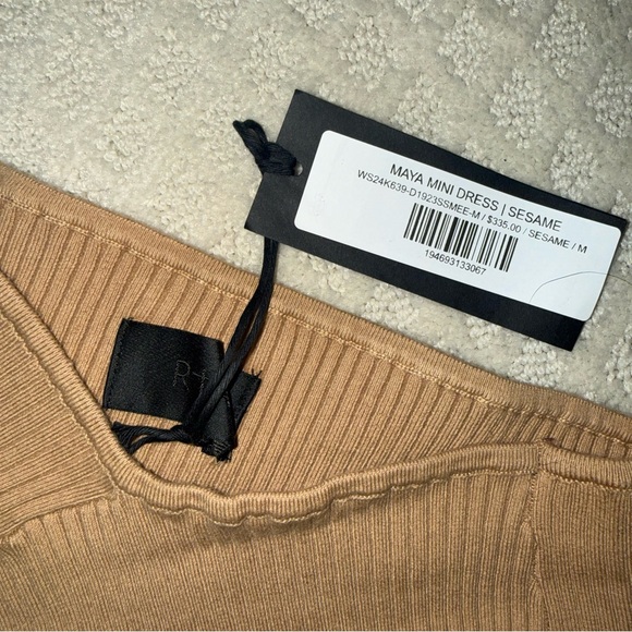 NEW RTA Maya Tan Sesame Mesh Knit Bodycon Mini Dress Medium - Picture 3 of 8